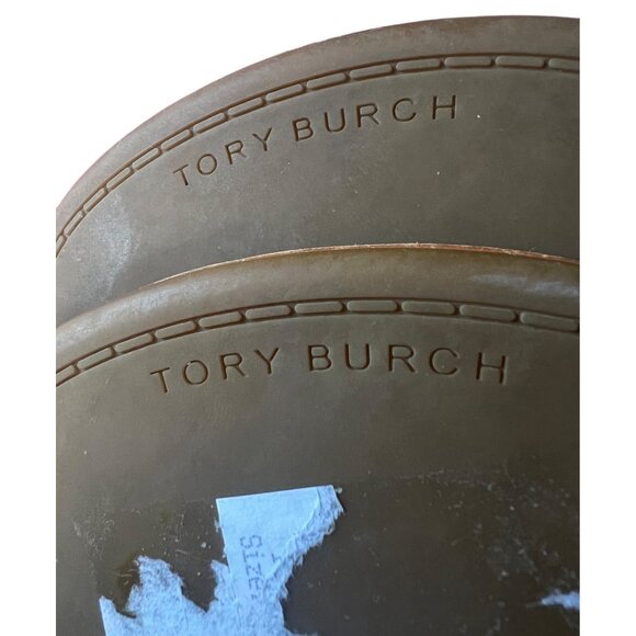 Tory Burch Emma T-Strap Flat Sandals – Brown Leather with Gold Logo – Women’s Si - Picture 12 of 13